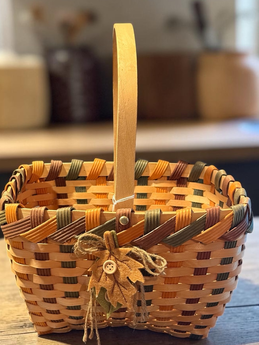 Fall theme wicker woven basket